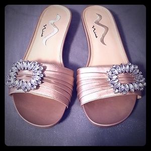Nina evening blush formal bridesmaid satin sandals